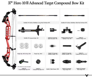 Light Gray Sanlida® Hero 10 II Target Full Module Compound Bow Kit - Red Edition SANLIDA