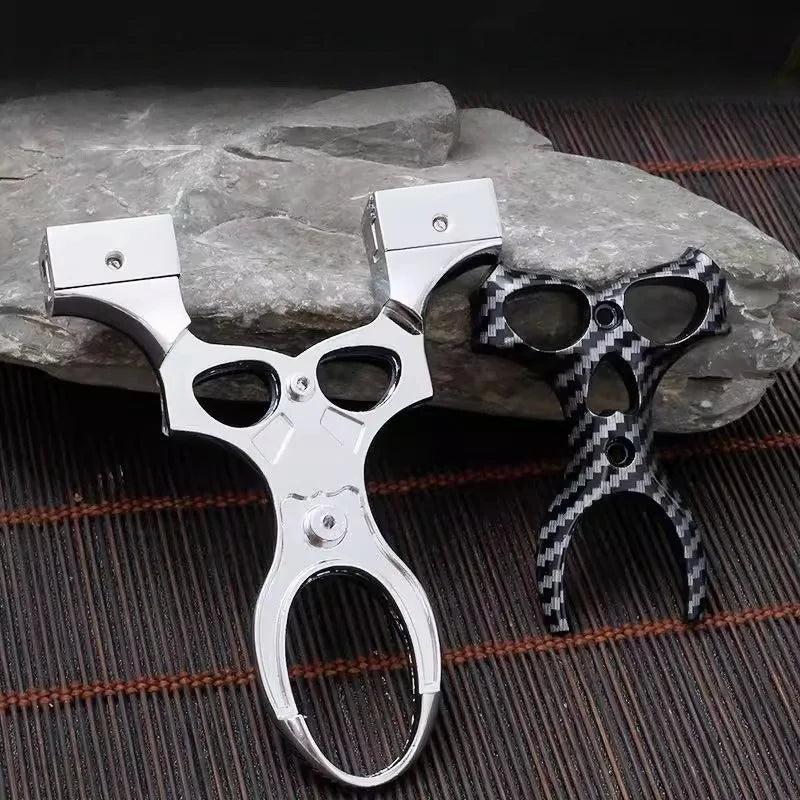 Dark Slate Gray ProAlign Zinc Alloy Slingshot with Carbon Fiber Finish & Precision Level Sight INDIAN SLINGSHOT