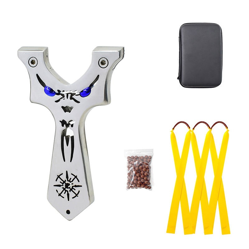 Dark Slate Gray Compass Cut Little Monster Stainless Steel Slingshot MARKSMAN