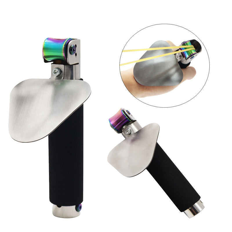 Gray Stainless Steel ViperGrip Pulley Design Slingshot MARKSMAN