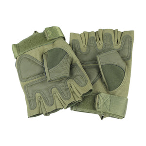 Dim Gray Olive  Green  Tactical  Fingerless  Padded  Gloves MARKSMAN