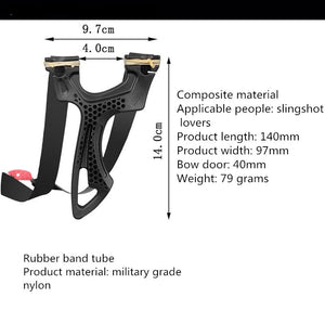 Black Pocket Archer Slingshot High-precision Big Power Both Round and Flat Rubber Band Support Slingshot Gulel SLINGSTER