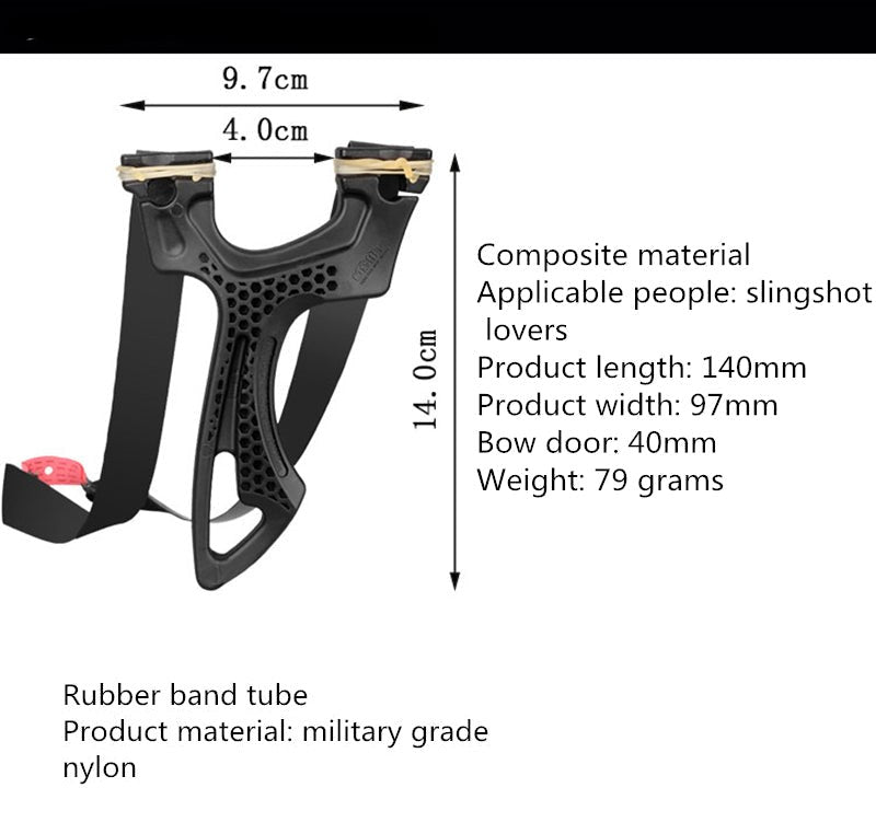 Black Pocket Archer Slingshot High-precision Big Power Both Round and Flat Rubber Band Support Slingshot Gulel SLINGSTER