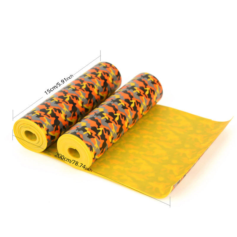 White Smoke 1 Meter Yellow Camouflage Slingshot Flat Rubber Band Roll 0.70mm / 0.75mm Thickness High Stretch Natural Latex Sheet INDIAN SLINGSHOT