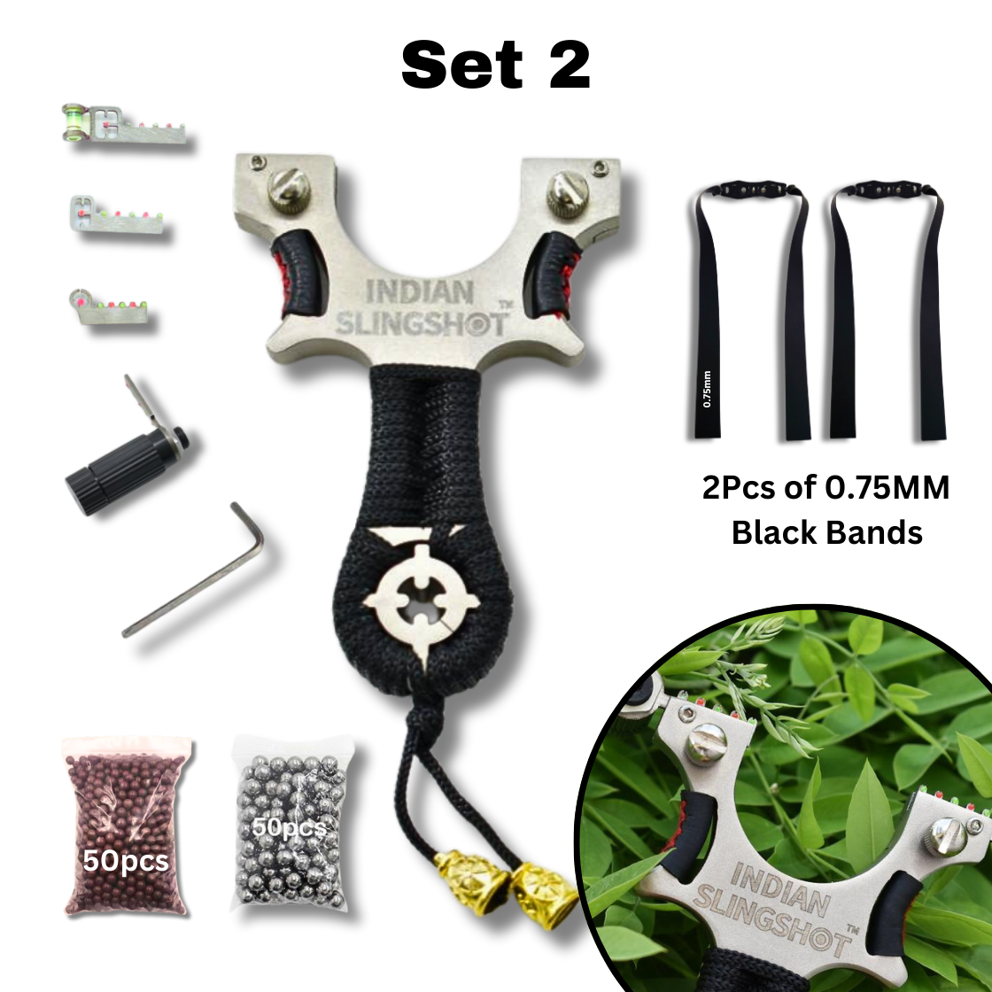Dark Slate Gray Indian Bulls Eye Stainless Steel Slingshot for Target Shooting INDIAN SLINGSHOT
