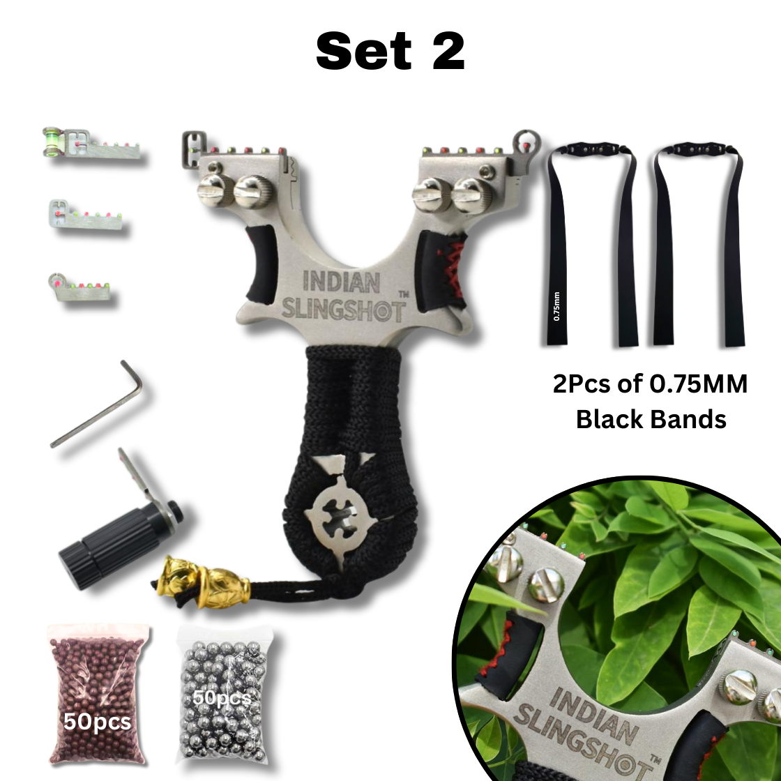 Dark Slate Gray Indian Bulls Eye Stainless Steel Slingshot for Target Shooting INDIAN SLINGSHOT