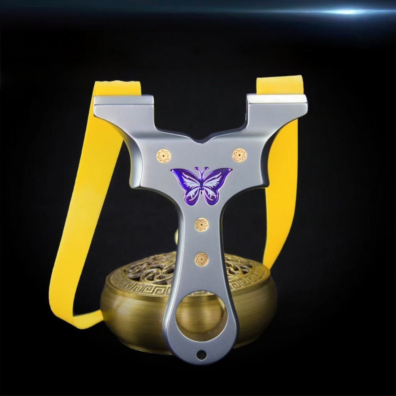 Black TC4 Titanium Alloy Dragon Tooth Butterfly Slingshot INDIAN SLINGSHOT