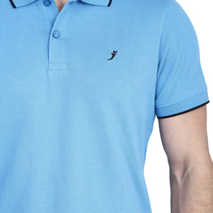 Sky Blue ChicBesty® Polo Collar Neck Sports Regular Fit 100% Pure Cotton TShirt for Men and Boys CHICBESTY