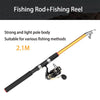 2.1m sea pole+fishing reel+soft bait+fishing line+fish hook outdoor fishing combo set - INDIAN SLINGSHOT