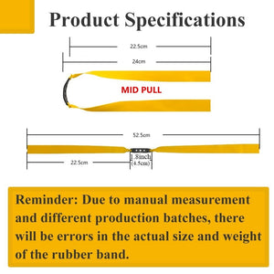 Orange New 24CM Length Mid Pull Rubber Band 0.55mm-1.0mm Thickness High Quality Slingshot Catapult Accessories and Replacement Flat Bands - 1 Set INDIAN SLINGSHOT