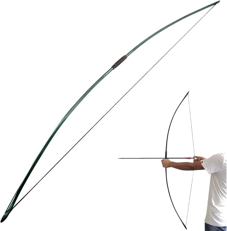67 Inch Archery Traditional Longbow 25-120Lbs Recurve Bow Hunting English Longbow for Right Hand Left Hand Adult Outdoor Sports