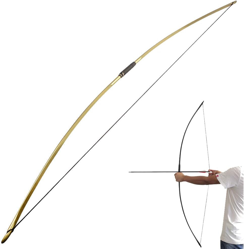 67 Inch Archery Traditional Longbow 25-120Lbs Recurve Bow Hunting English Longbow for Right Hand Left Hand Adult Outdoor Sports