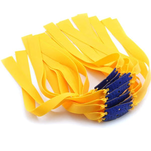 Goldenrod 10 Pieces Slingshot Rubber 24cm Length 0.50mm To 0.70mm Mid Pull Long Pull Butterfly Slingshot Yellow Flat Rubber Band SLINGSTER