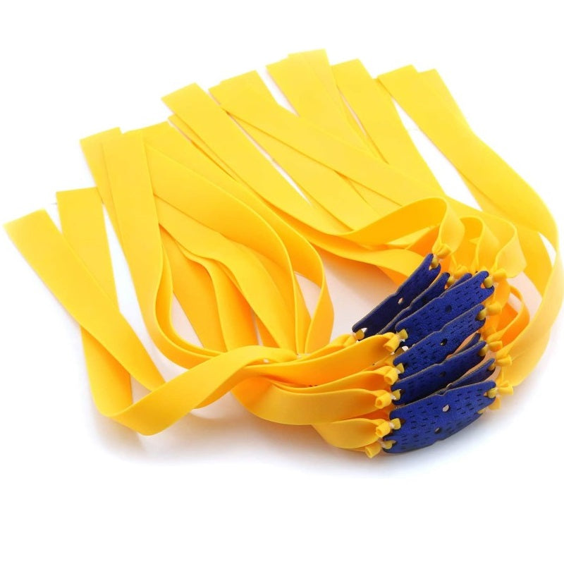 Goldenrod 10 Pieces Slingshot Rubber 24cm Length 0.50mm To 0.70mm Mid Pull Long Pull Butterfly Slingshot Yellow Flat Rubber Band SLINGSTER