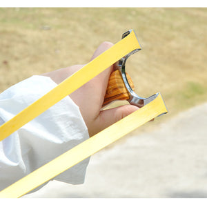 Tan Zinc Alloy Clip Imitation Solid Wood Handle Strapless Slingshot Outdoor Precision Shooting INDIAN SLINGSHOT
