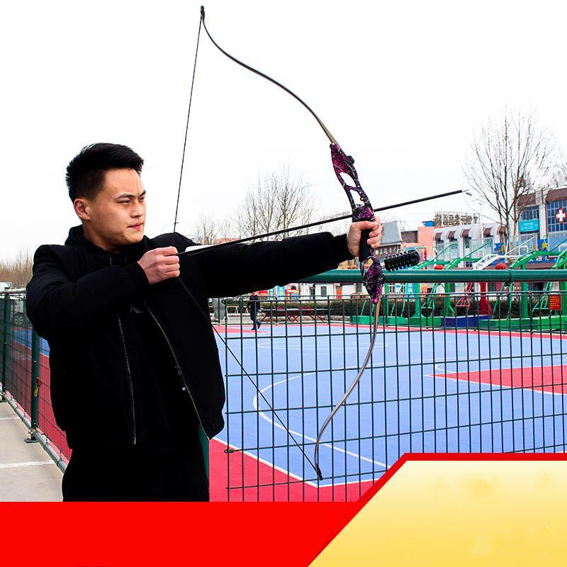 Black Recurve 30-50Lbs 56 Inches Target Shooting Recurve Bow With Sight Arrow Rest For Right Hand User Archery Target Shooting marksman
