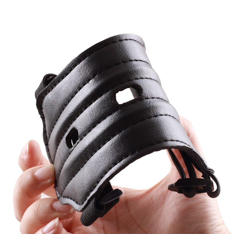 Rosy Brown Children's Model With Holes Thick Breathable Outdoor Recurve Bow  Archery Elastic Adjustable Arm Guard INDIAN SLINGSHOT