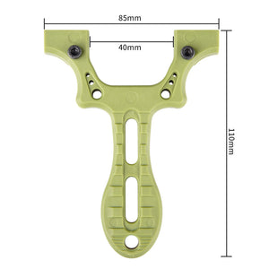 Dark Khaki Green Plastic Slingshot Target Shooting with Flat Rubber Band Catapult SLINGSTER