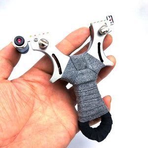 Tan Grey Black Wrap Stainless Steel Slingshot MARKSMAN