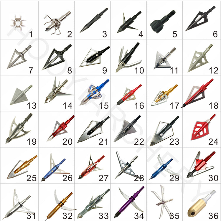 Light Gray Fishing Arrow Broadhead 100/ 125/ 200 Grains HOOYI