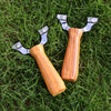 Goldenrod Zinc Alloy Clip Imitation Solid Wood Handle Strapless Slingshot Outdoor Precision Shooting INDIAN SLINGSHOT