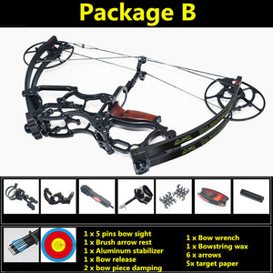 White Smoke Compound Bow 40-70 Lbs Short Axis Triangle Bow Shooting Outdoor Tree Stand Shooting Fish Game Bow INDIAN SLINGSHOT