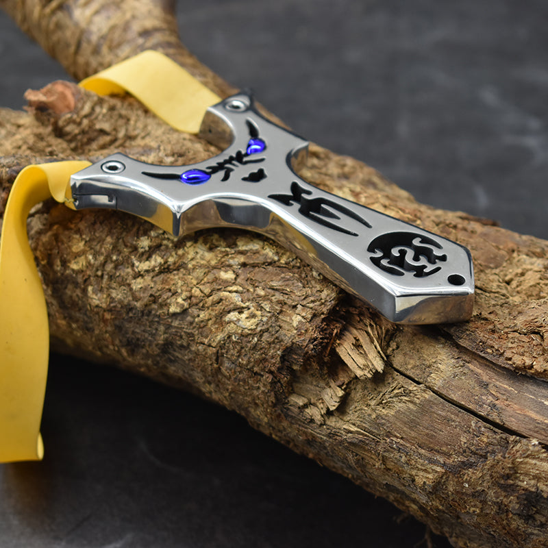 Dark Slate Gray New Alien Blue Eye Stainless Steel Slingshot MARKSMAN
