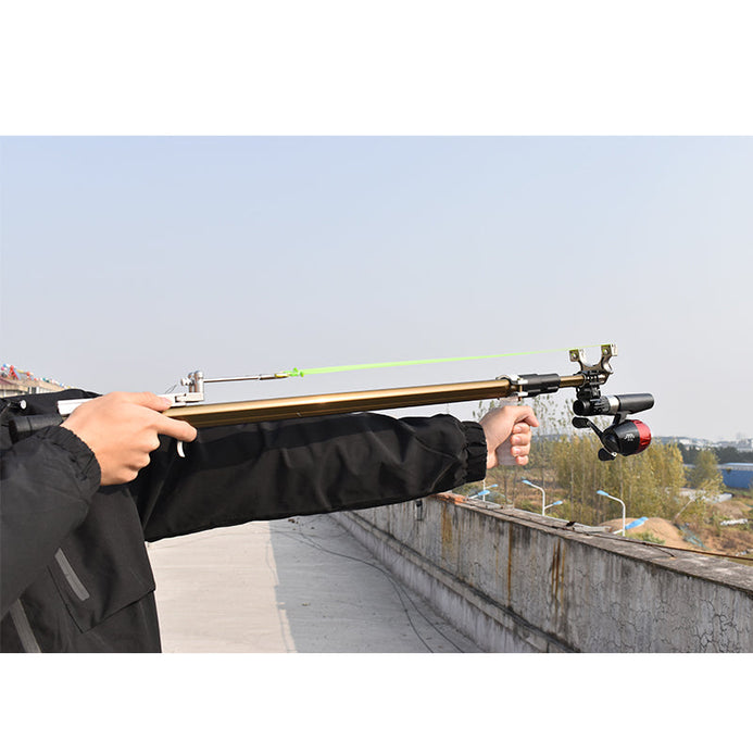 LR10 Gold Long Rod Slingshot With Laser Light And Fishing Reel Set For –  INDIAN SLINGSHOT