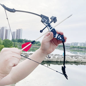 Light Gray Mini Kids Outdoor Archery Recurve Bow 18 lbs Double Aiming Bow and Arrow Real Feather Arrow Darts Bamboo Stick Shooting INDIAN SLINGSHOT