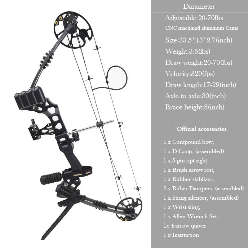 Junxing M120 Dream Compound Bow Right Hand Outdoor Bows Arrows Archery