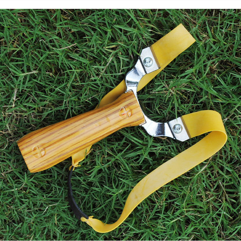 Dark Slate Gray Zinc Alloy Clip Imitation Solid Wood Handle Strapless Slingshot Outdoor Precision Shooting INDIAN SLINGSHOT