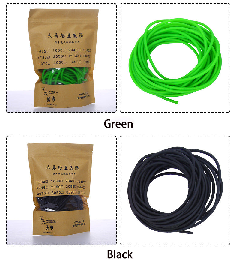 Dark Green 1 Meter Slingshot Rubber Tube Band | Diameters of 1632 / 2040 / 1842 / 1745 / 2050 / 3060 / 6090 / 2055/ 1636 Latex Tube Round Rubber Band Slingshot Accessories INDIAN SLINGSHOT