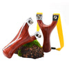 Sienna Red Imitation Wood Grain Alloy Slingshot Portable Outdoor Shooting Toy INDIAN SLINGSHOT