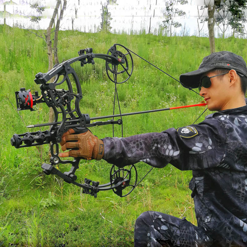 Olive Drab Compound Bow 40-70 Lbs Short Axis Triangle Bow Shooting Outdoor Tree Stand Shooting Fish Game Bow INDIAN SLINGSHOT