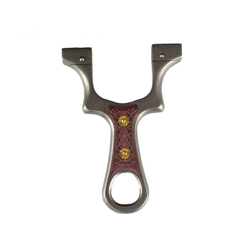Dark Olive Green Brown Nested Mosaic Stainless Steel Slingshot MARKSMAN