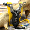 Light Gray New Spider Black Strap Stainless Steel Slingshot MARKSMAN
