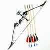 White Smoke Mini Kids Outdoor Archery Recurve Bow 18 lbs Double Aiming Bow and Arrow Real Feather Arrow Darts Bamboo Stick Shooting INDIAN SLINGSHOT