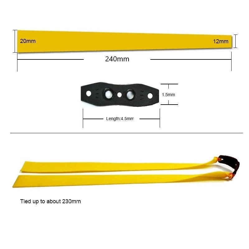 Goldenrod Combo Pack 20CM Mid Pull  0.55MM-1.0mm All Thickness High Quality Slingshot Catapult Accessories and Replacement Flat Bands INDIAN SLINGSHOT