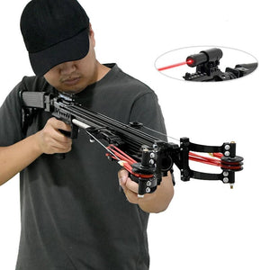 Dark Slate Gray Marksman RS-X7 V3 High Precision Semi-Automatic Powerful Shooting Slingshot with Red Laser Foldable Fishing Wolf Slingshot Crossbow MARKSMAN