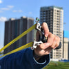 Light Gray New Stainless Steel Laser Slingshot Solid Metal Patch Outdoor Competition Catapult with Powerful Flat Bands MARKSMAN