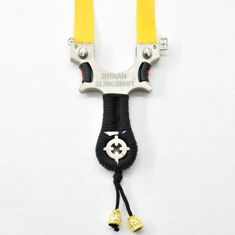 White Smoke Indian Bulls Eye Stainless Steel Slingshot for Target Shooting INDIAN SLINGSHOT