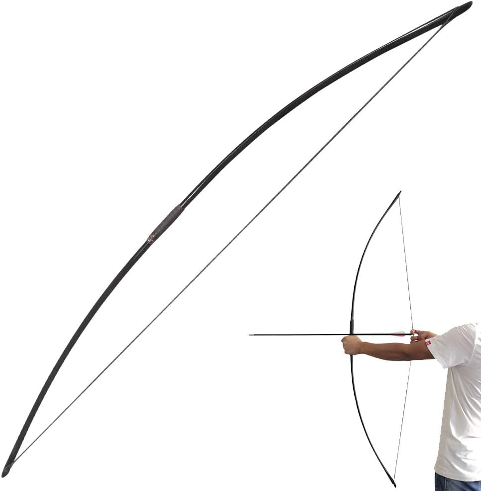 67 Inch Archery Traditional Longbow 25-120Lbs Recurve Bow Hunting English Longbow for Right Hand Left Hand Adult Outdoor Sports