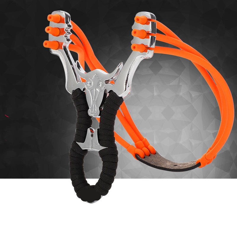 Dark Slate Gray Big power metal outdoor slingshot high precision strong precision traditional card ball bow Target Shooting Rubber band slingshot