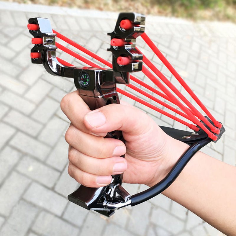 Light Gray Big Power New Slingshot Outdoor Target Shooting Using a Foldable Slingshot With a Wrist Rest With Rubber Band Sling Shot Catapult