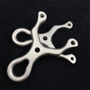 Light Gray CNC Stainless Steel Flying Tiger Flat Leather Slingshot Free Binding Outdoor Professional Sports Precision Catapult Feel