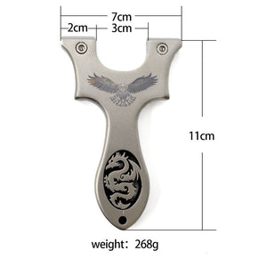 Dark Gray Dragon and Eagle  stainless steel slingshot  powerful hunting fish shooting slingshot with Rubber band