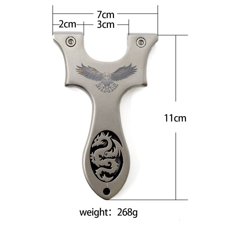 Dark Gray Dragon and Eagle  stainless steel slingshot  powerful hunting fish shooting slingshot with Rubber band