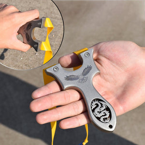 Rosy Brown Dragon and Eagle  stainless steel slingshot  powerful hunting fish shooting slingshot with Rubber band