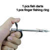 Rosy Brown New Finger Launcher Stainless Steel Fishing Ring with Fishing Dart MARKSMAN