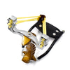 Rosy Brown Black and Gold Color Foldable Slingshot Frame with Combo Set Outdoor Fishing MARKSMAN